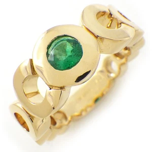 CHANEL Ring COCO Circle Round 1 Point Emerald 750(18K) Yellow Gold US6 - Picture 1 of 8