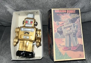 Rauchender Roboter Aufzieh Blechspielzeug Japan Vintage Sammlung Selten - Bild 1 von 10