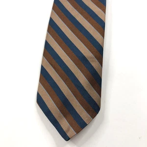 Lord & Taylor 100% Silk Tie Blue Brown MINT 3-in/54-in - Picture 1 of 8