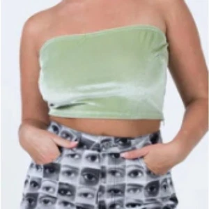Princess Polly size 4 strapless halter top slim fitting zip back unlined green - Picture 1 of 14