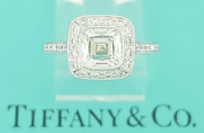 Tiffany & Co Legacy Cushion Diamond Halo Engagement Ring 1.44 ct Retail $17,400 - Image 1 of 4