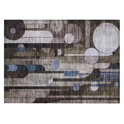 Chantille Lavable a Máquina Interior/Exterior Abstracto ACN1125 Marrón 1 Pie 8 Pulg. X 2 Foto 1 de 4