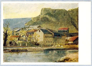 Postal rusa A.Ginevsky 1952 ESQUINA ANTIGUA GORI ciudad donde nació Stalin - Imagen 1 de 2