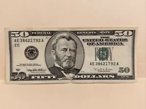 Series 1996 ~ US Fifty Dollar Bill Note $50 ~ Richmond ~ AE 38621792 A - Picture 1 of 2