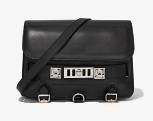 NUEVO CON ETIQUETAS PROENZA SCHOULER Clásico PS11 Negro Bandolera Bolso de Hombro Cuero Unisex - Imagen 1 de 14