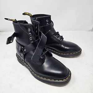 New Dr. Martens Cristofor Mens 6 Womens 7 Leather Harness Buckle Side Zipper - Picture 1 of 9