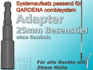 Aufsatz 25 mm Besenstiel Erweiterung passend für GARDENA combisystem - Bild 1 von 3
