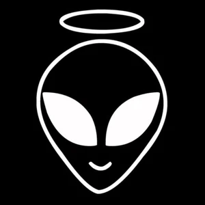 ANGEL ALIEN HEAD Vinyl Decal Sticker FREE USA SHIPPING UFO FACE SPACE - Picture 1 of 2