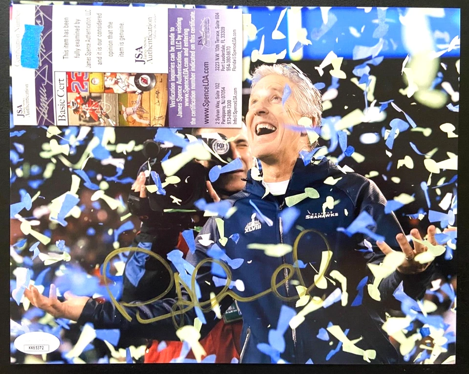 PETE CARROLL SIGNED 8X10 PHOTO SEATTLE SEAHAWKS FOOTBALL COACH USC TROJANS E JSA - Image 1 of 1