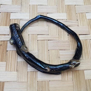 Indonesia Black Coral Akar Bahar Handmade Bangle Bracelet #27 - Picture 1 of 6