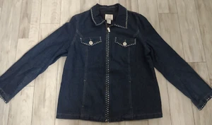 Nolan Miller Glamour Style Women's Rhinestone Embellished Denim Jacket Size L - Picture 1 of 3