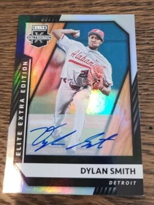 2021 Panini Elite Extra Edition Dylan Smith SLVR/BLK Foil Auto Detroit/Alabama - Picture 1 of 3