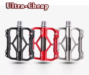 Aluminum Road MTB Mountain XC Bike Pedal Bearing Flat Pedals Carbon tube - Picture 1 of 14