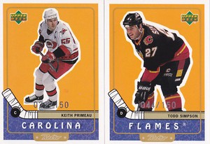 99-00 UD Retro Todd Simpson /150 GOLD Parallel Calgary Flames 1999