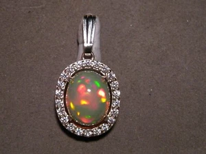 GEM !!! Welo Opal Pendant  - Solid Gem AAA Opal - Sterling Silver - Picture 1 of 11