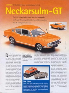 AUDI 100 S COUPE in 1-43 di Minichamps.....un rapporto modello #0102f - Foto 1 di 1