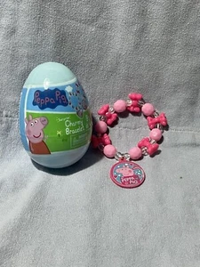 NUEVO Peppa Pig Sorpresa Encantadora Pulsera Cuentas Joyería Huevo Misterioso - Rosa y Rosa - Imagen 1 de 2