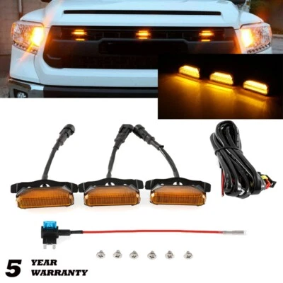 Para Toyota Tundra TRD Pro 2019 2020 2021 Luz LED Rejilla Capó Delantero Rejilla 3 piezas Foto 1 de 4