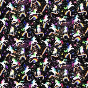 Unicorns - Patchwork Quilting Fabric 1 Meter Cut - Picture 1 of 1