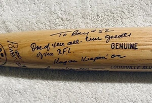 Reggie Jackson, Autographed, Signed & Inscribed Baseball Bat to Ray Lewis, HOFer - Picture 1 of 7