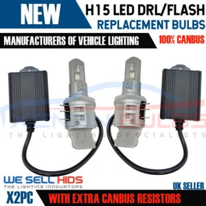 H15 CSP LED DRL BLITZ Scheinwerfer GLÜHBIRNEN KIT 7600LM EXTRA CANBUS WIDERSTAND GOLF MK6 - Bild 1 von 4