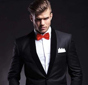 Red Adjustable Bowtie, Men Teens Boy Bowtie Pre-Tied Bow Tie for Parties - Picture 1 of 4