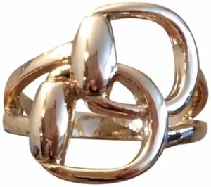 EQUESTRIAN INSPIRED,  DOUBLE HORSE BIT GOLD RING - Picture 1 of 6