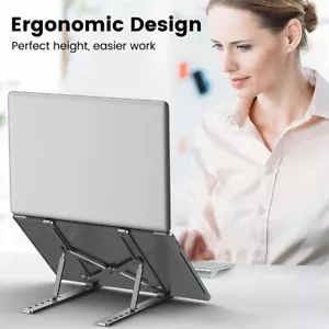 Portable Adjustable Aluminum alloy Laptop Stand Notebook Tablet Holder Foldable - Picture 1 of 11