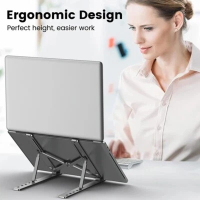 Portable Adjustable Aluminum alloy Laptop Stand Notebook Tablet Holder Foldable - Image 1 of 4