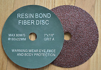   7  RESIN FIBER SANDING DISC A/O 120 Grit Grinding Discs / 25 Pack • 26.69$