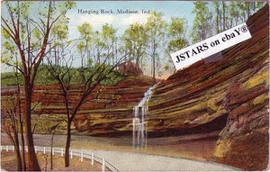c. 1928 MADISON, IN, HANGING ROCK WATERFALL POSTCARD - Picture 1 of 1