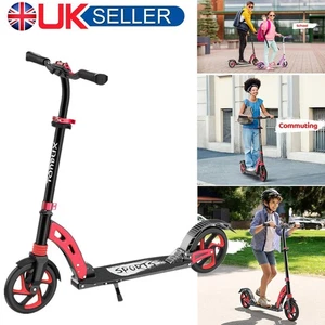 Push Scooter Folding Adjustable Kick Scooter 8'' Big Wheels Teens Kids Roller - Picture 1 of 12