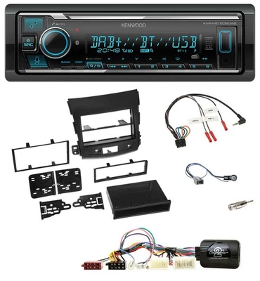 Kenwood Bluetooth Lenkrad DAB USB Autoradio für Mitsubishi Outlander aktiv 2007- - Bild 1 von 4