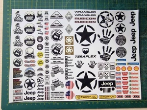 "JEEP" stickers. .Scale 1/10. Stickers decals. Decals. Scale Accessories. RC Car - Picture 1 of 9