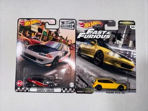 Hot Wheels Premium Fast & Furious Honda Civic EG & Boulevard Civic - Picture 1 of 5