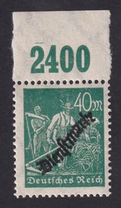 D. Marca de servicio Reich placa borde superior Mi.Nr. 77 az P recién probado (B209) - Imagen 1 de 2