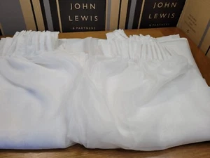 John Lewis MTM W295 x D175cm Pair Voiles Pencil Pleat Curtains, White - Picture 1 of 9