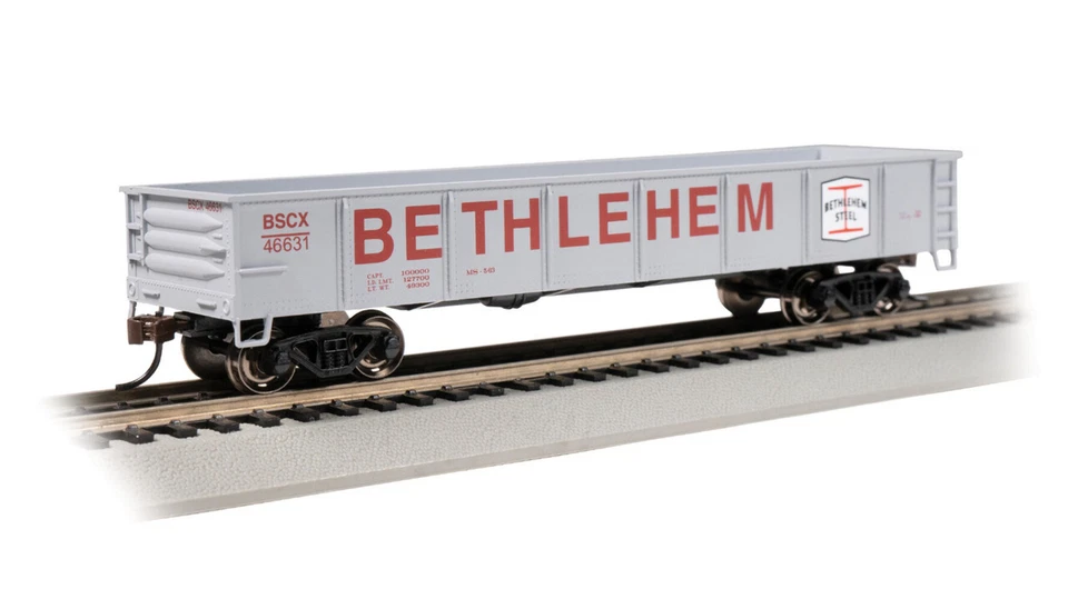 Bachmann 17225 HO Scale Bethlehem Steel 40' Gondola Gray #46631 - Image 1 of 1