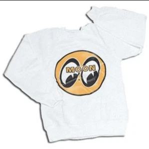 Kid's Mooneyes Classic Yellow Logo White Sweatshirt Cotton SMC001W XS-L - Picture 1 of 1