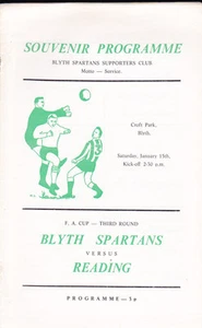 1971/72 BLYTH SPARTANS V READING 15-01-1972 FA Cup 3ª Ronda - Imagen 1 de 1