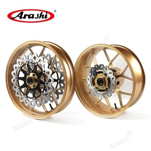 Fit Honda CBR1000RR 2006-2016 Gold Front Rear Wheel Rim + Black Brake Disc Rotor - Picture 1 of 5