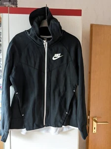 NIKE Sportjacke mit Kapuze,Reißverschluss Gr.M, schwarz/weiße mit Logo - Bild 1 von 6