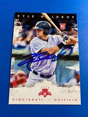 KYLE WALDROP 2016 PANINI DIAMOND KINGS #162 AUTO IP SIGNED CINCINNATI REDS RC - Image 1 of 2