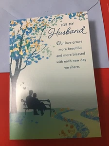 Father’s Day For My Husband Blessed Love 5”x7” Hallmark Heartline Greeting Card - Picture 1 of 5