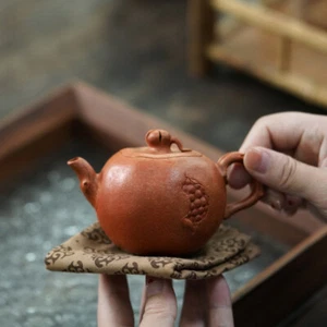 150ml Handmade Tea Pot Health Care Real Yixing Zisha Duan Clay Pot Pomegranate - Picture 1 of 12