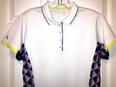 Camisa de golf atlética Antigua para mujer blanca de poli spandex talla M Lk nueva Foto 1 de 4