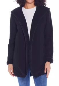 Croft & Borrow Fleece Sherpa Open Front Jacket - Black Size PL *NEW* with tags - Picture 1 of 6