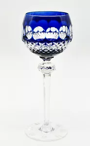 Baccarat? Glass Stemmed Balloon Crystal Blue Cobalt Wine French Crystal Glass - Picture 1 of 11