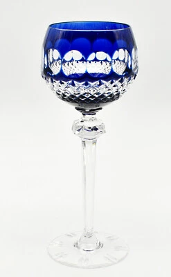 Baccarat? Glass Stemmed Balloon Crystal Blue Cobalt Wine French Crystal Glass - Image 1 of 4