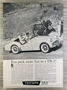 Triumph TR-3 You Pack More Fun Car Donkey 1960 Vintage Print Ad - Picture 1 of 1